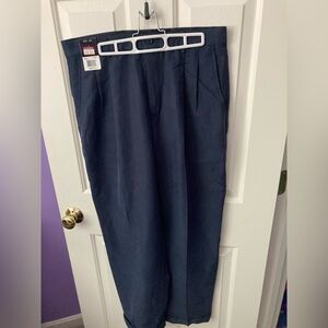 Claiborne Classic Navy Dress Pants Size 34x30. Pleated with cuffs.